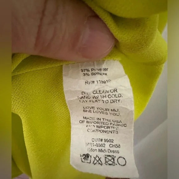 NWOT- Show me Your Mumu- Eden Midi Dress in Citrine stretch. (Electric green) XL - Picture 12 of 16